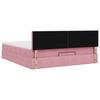 Ottoman Bed with Mattress Pink 200x200 cm Velvet