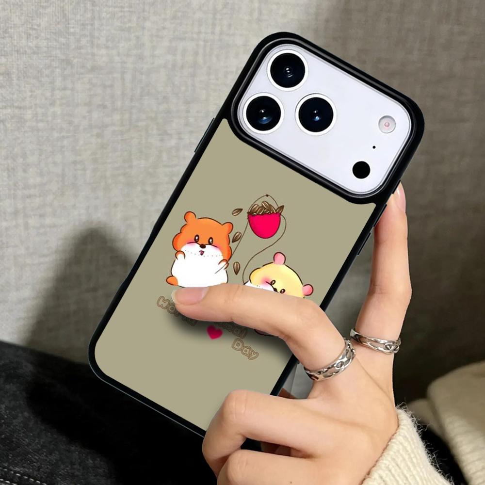 Capa Case for iPhone 17 Air 16 Pro Max 15 Plus 11 13 Mini 14 12 Back Phone Cover Cute Lovely Pet Hamster