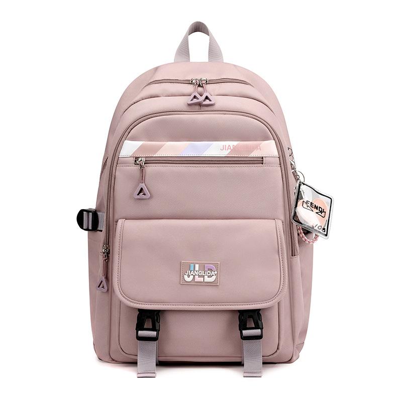 Middle School Student Schoolbags for Girl Commuting Large-capacity Backpacks Fashion Leisure Solid Color Book Bag Ultra-light Waterproof Knapsack