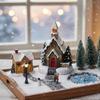 Resin Lit Mini House Decor With LED Light Christmas Village Scene Ornament For Tabletop Window Display And Tree Decoration