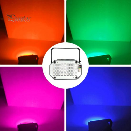 Мини светодиодный стробоскоп с ручкой, супер яркий, регулируемый, многоцветный, активируемый звуком, диско-вечеринка, мигающий стробоскоп