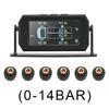 Солнечная и USB зарядка TPMS Авто Грузовик Беспроводная цифровая ЖК-сигнализация Система контроля давления в шинах с 6 внешними датчиками