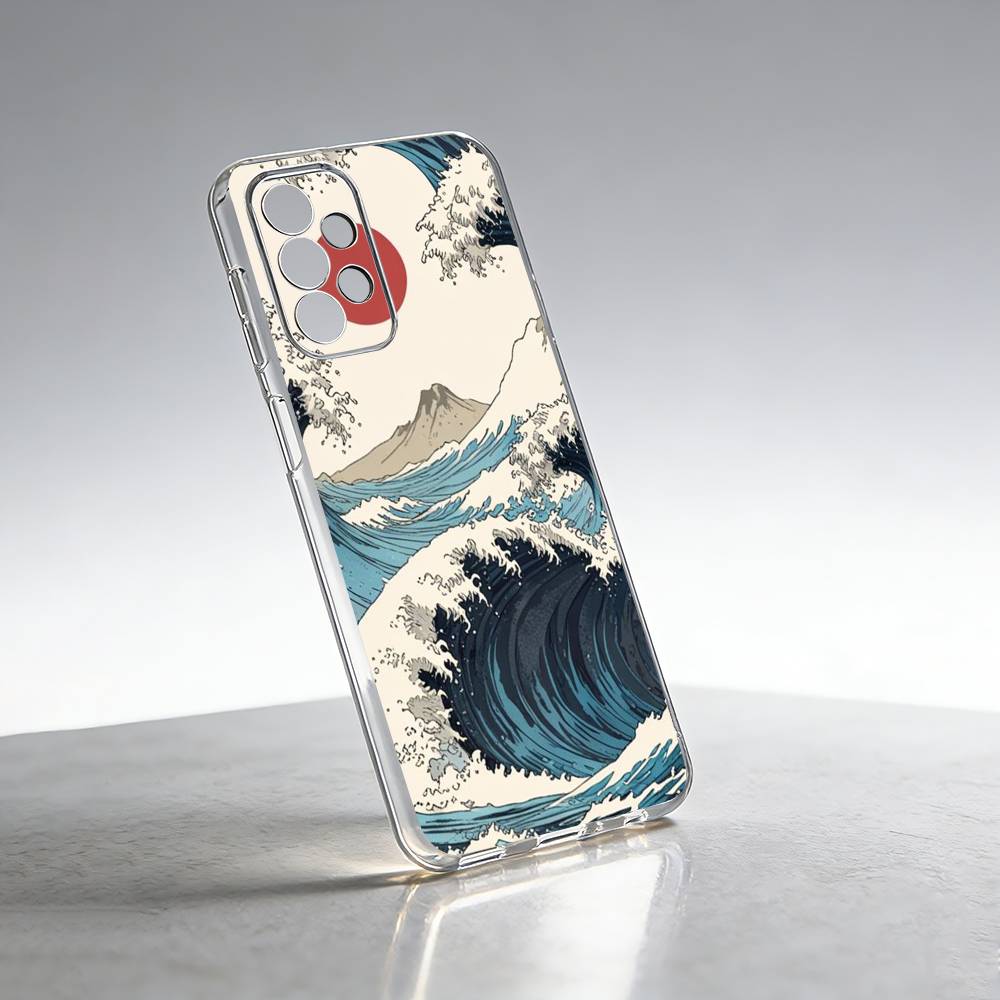 Чехол для телефона Kanagawa Great Wave-e Для Samsung S25, S24, S21, S22, S23, S30, Ultra, S20, Plus, Fe Прозрачный чехол