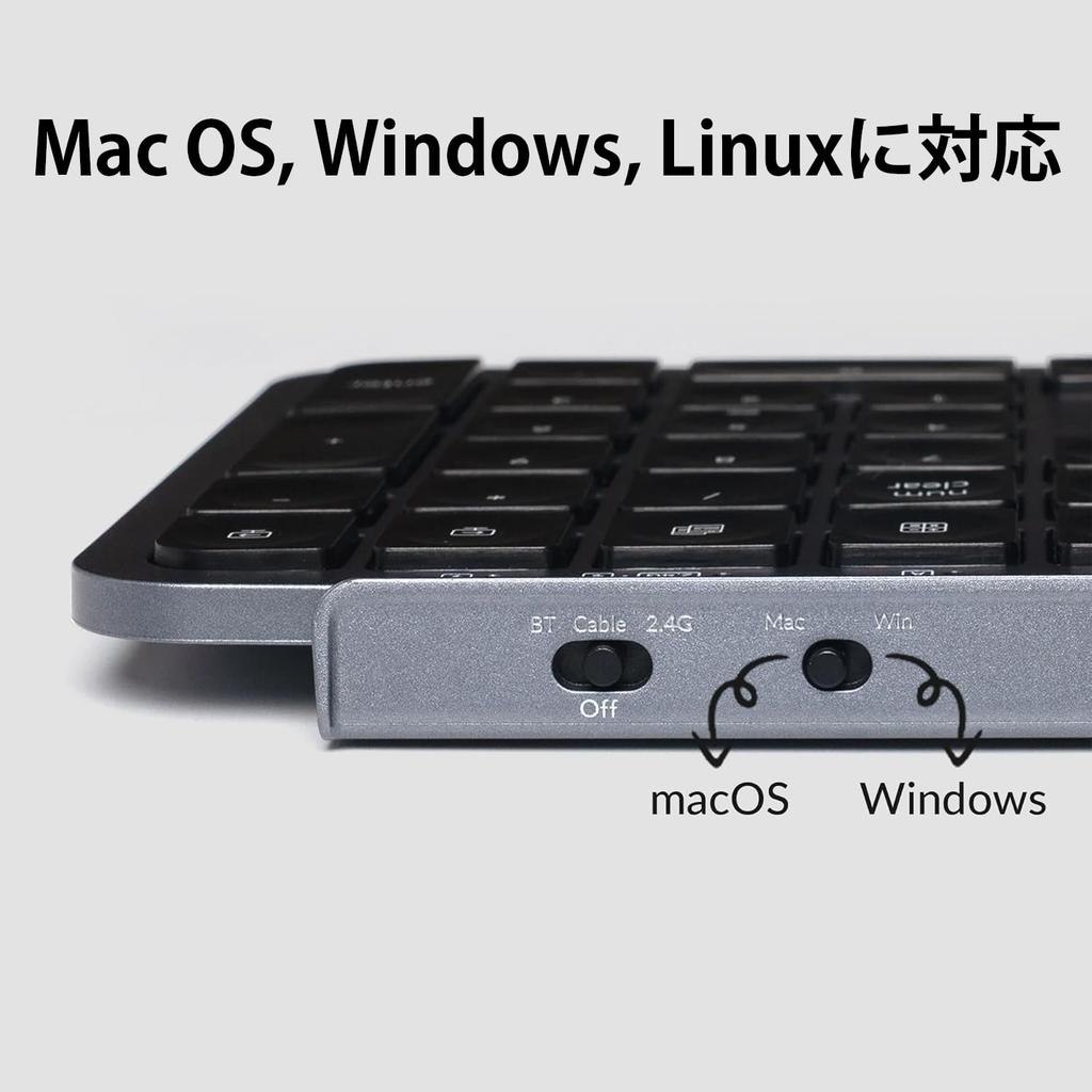 Keychron B6 Pro Wireless with Numeric ZMK Scissor Long Compatible with and Linux No Kana JIS Ultra-Slim Keyboard, Full-Size, Keypad, Customization,