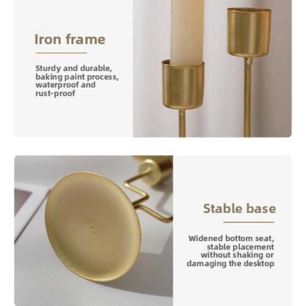 Iron Desk Candle Ornament Stable Base Candle Holder Simple Candlestick Crafts  For Dining Room