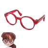 DOYOUCOTO Glasses Plush Doll, Chibi Plush, Oshikatsu, Round Glasses, Mini Doll Parts, Small Plush Toy, Pet Figure, Handmade Material (Clear Red,