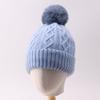 Womens Knit Beanie With Pom Warm Fleece Lined All-match Fall Winter