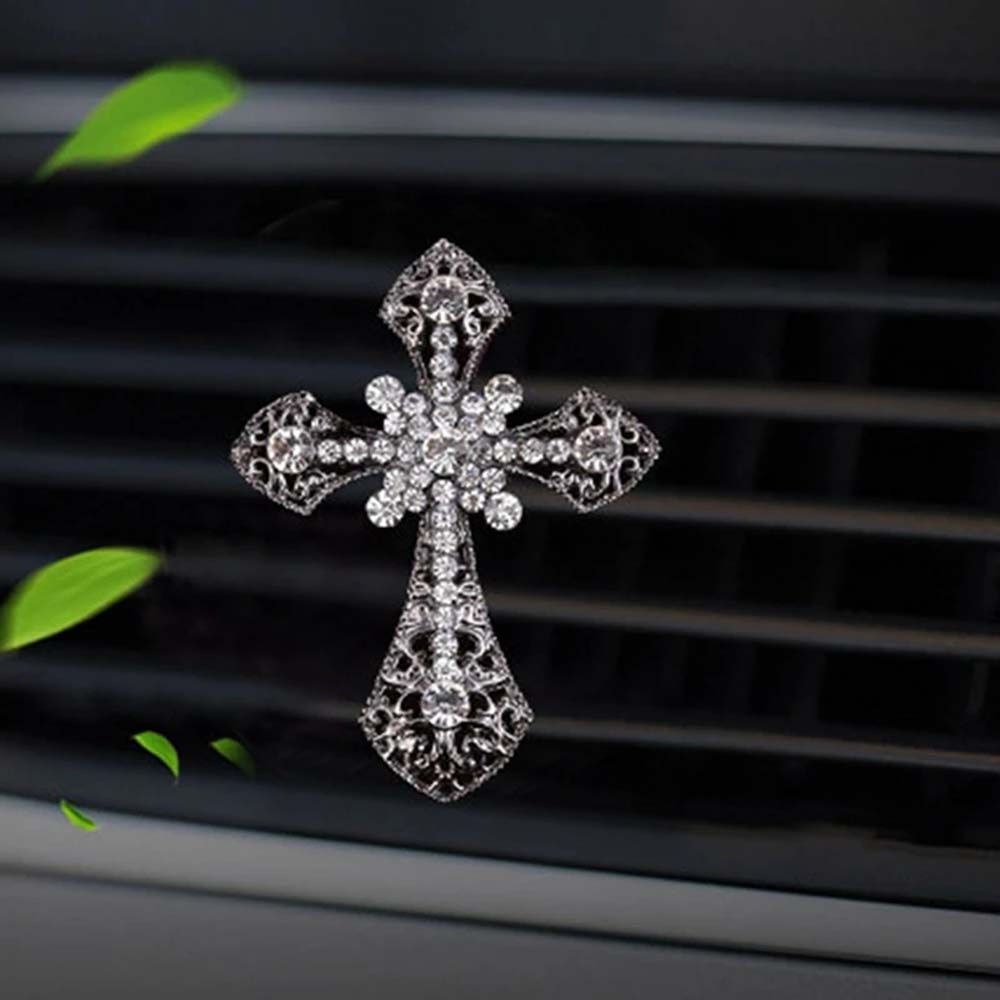 Крест автомобильный ароматизатор запаха в кондиционирующем вентиляционном зажиме на выходе парфюмерный зажим христианский автомобильный освежитель воздуха