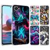 Прозрачный чехол для телефона для Redmi 14C 13C 12C Note 14 13 12 11 K50 K40 Plus Pro 5G Мягкий ТПУ чехол-оболочка Игровой контроллер Графический