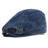 Four Seasons Denim Solid Newsboy Caps Men Washed Flat Peaked Cap Women Painter Beret Hats