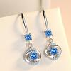 Women Rhinestone Cubic Zirconia Tassel Four-leaf Clover Hook Earrings Jewelry