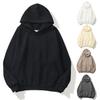 Men Hoodie with Solid Color Hood Large Front Pocket Pullover Sweatshirt Loose Fit Sports
