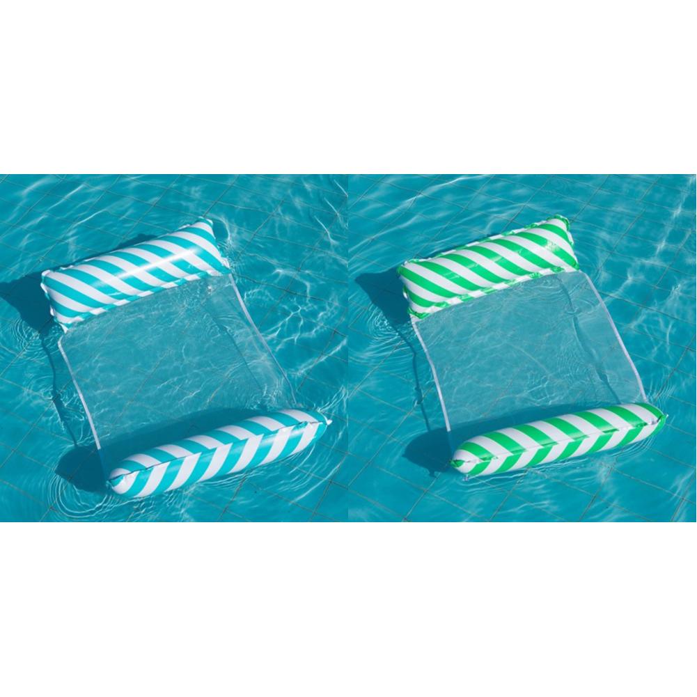 Floating Water Hammock Float Lounger Inflatable Pool Mat Floating Bed Chair Foldable Bed  Swimming Air Mattress Pool Accessories