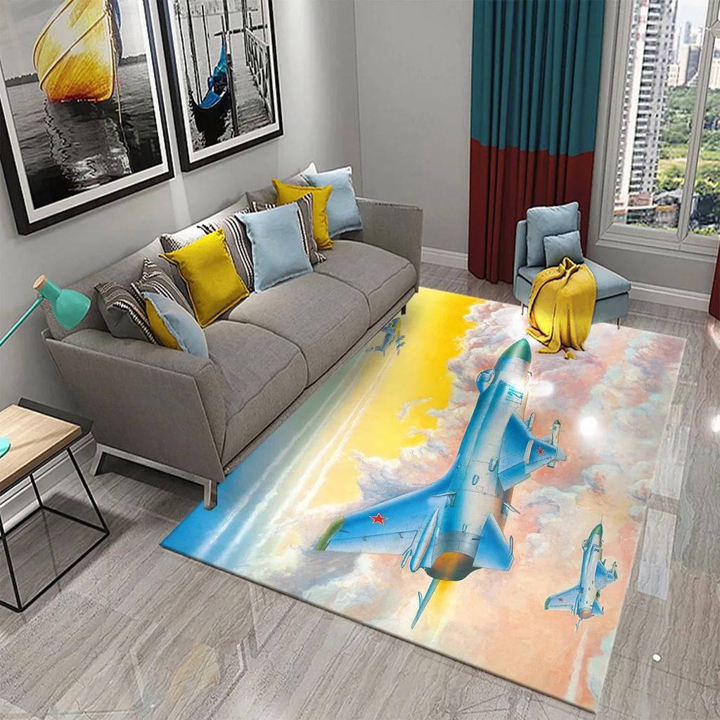 3D Красочный Ковер-картина маслом с самолетом для декора гостиной, спальни, коврики для ванной, кухни, нескользящий коврик для пола, ковры для домашнего декора