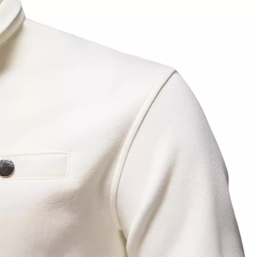 Новый осенний мужской пуловер с длинным рукавом и половинной молнией