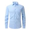Мужская рубашка с длинными рукавами, четырехсторонняя эластичная, устойчивая к морщинам, однотонная, деловая, повседневная, для карьеры, официальной одежды