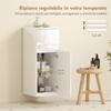 Suspended Bathroom Cabinet With Drawer Glossy Door And Adjustable Glass Shelf White