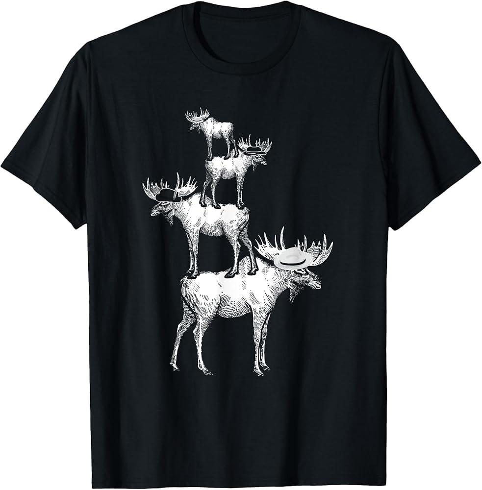 Funny Retro Style Moses Bunch Of Deers Moose Lovers Gift TShirt Unisex T-Shirt
