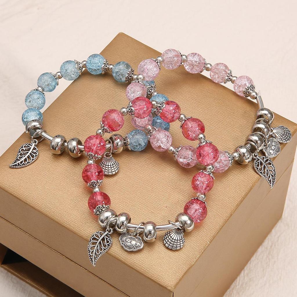 Стеклянные бусины цветочный браслет ювелирные изделия аксессуары для девушек женщин