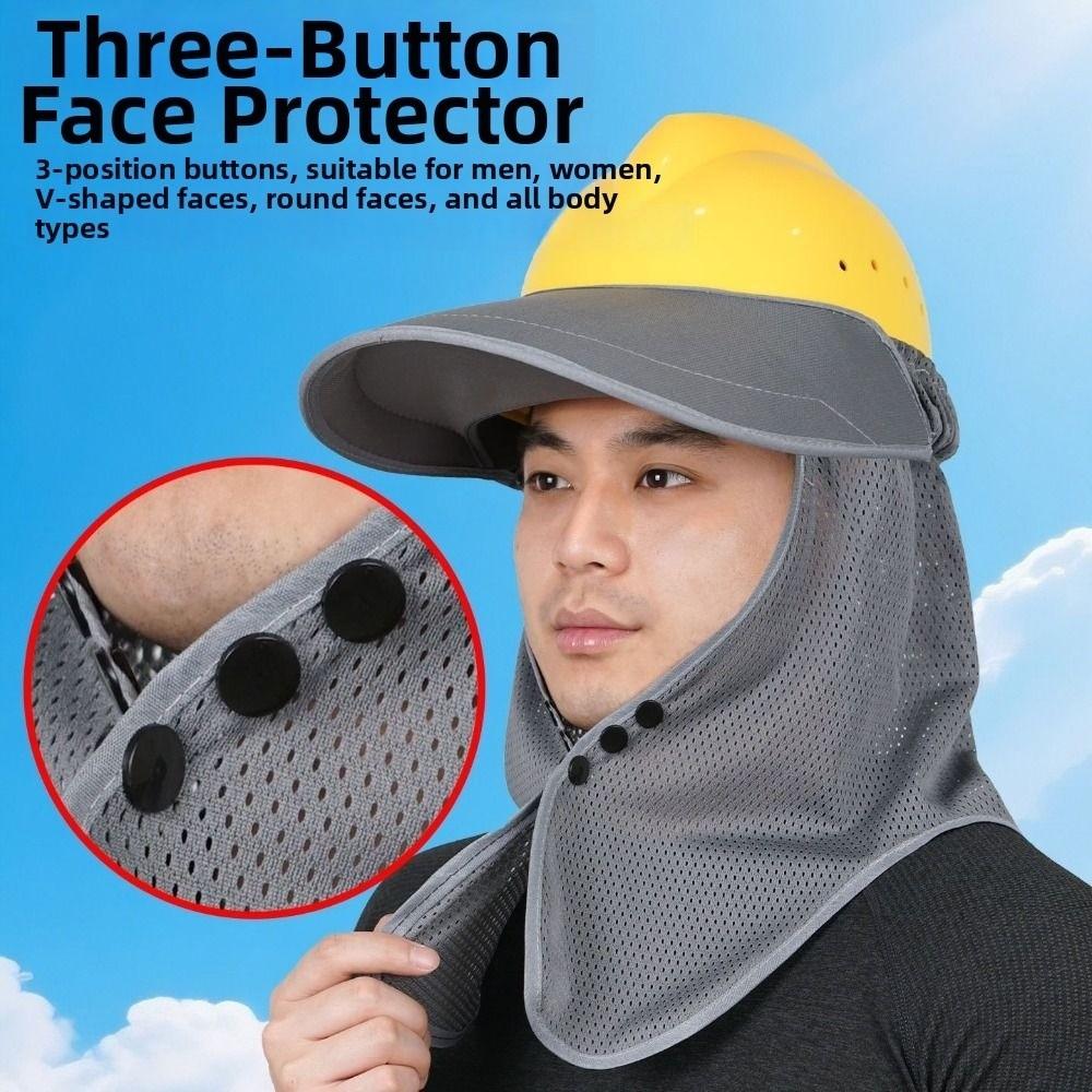 Mesh Safety Helmet Sunshade Breathable Neck Protection Sun Shield for Construction Workers
