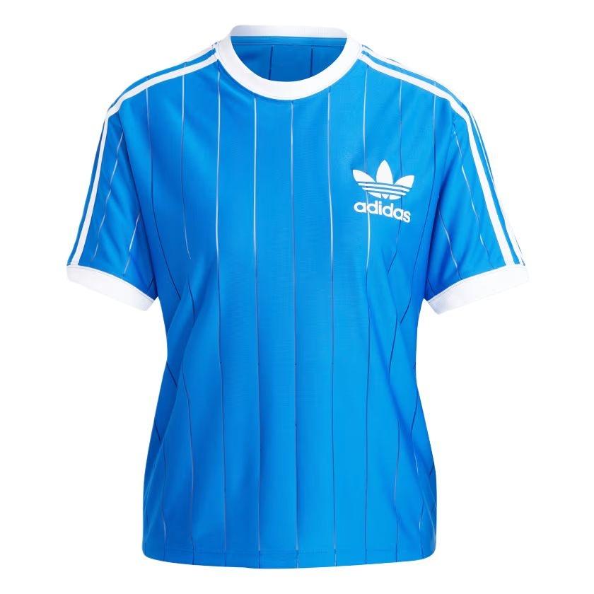 (WMNS) adidas Adicolor 3-Stripes Pinstripe T-shirt Asia Sizing 'Blue' Women's IY7233