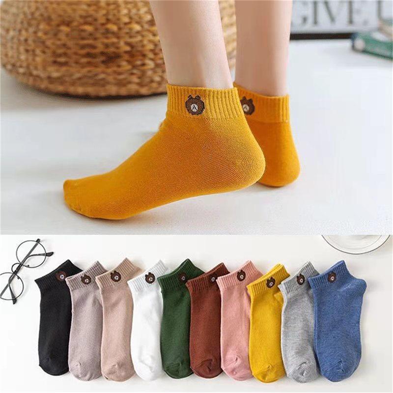 10 Pairs Winter Women Socks Bear Breathable Keep Warm Floor Anti-Skid Socks