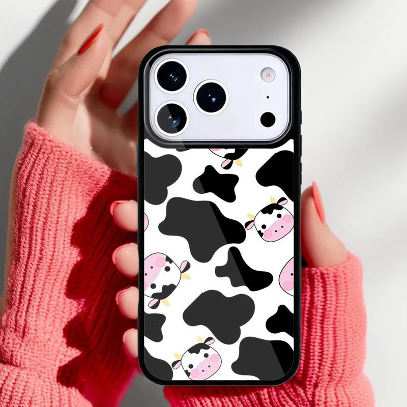 Animal Cute Cartoon Cow Phone Case for iPhone 17 16 15 14 13 Pro Max Back Cover for 12 11 Pro Coque