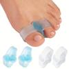 2pcs/1pair Soft Gel Toe Separators for Men and Women, Big Toe Spacer Cushion Pads with 2 Loops, Blue/Transparent