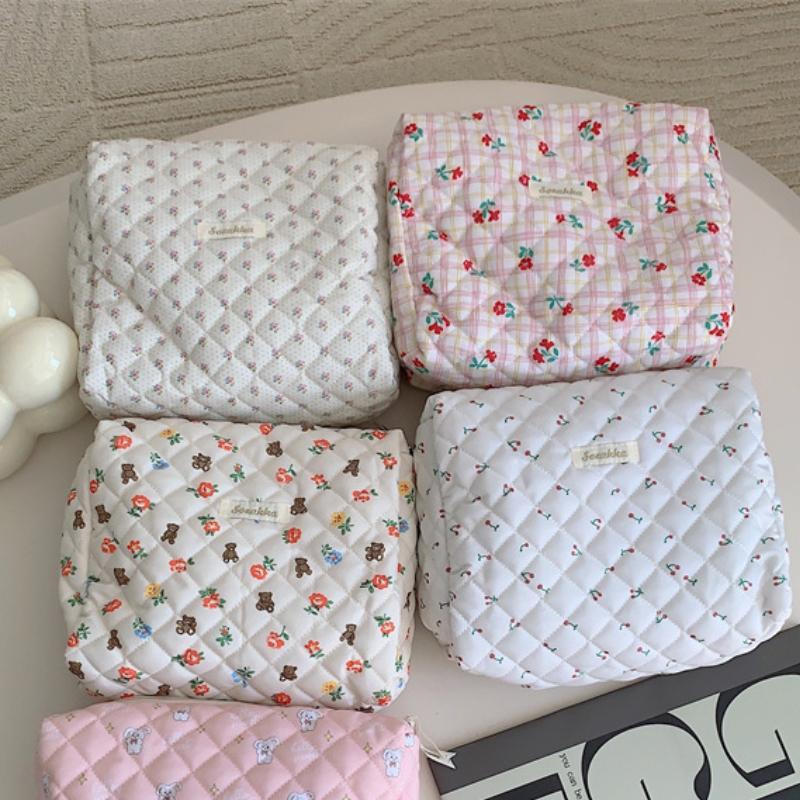 Quilting Design Women's Cosmetic Bag Female Makeup Cases Storage Bags Large Capacity Female Clutch Purse Handbags Girls Wallet