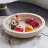 Luxury Wabi-sabi Style Imitation Yellow Travertine Geometric Tray Storage Fruit Plate Ornaments Dining Table Entrance Hall Model Room Decorations