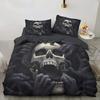 Skeleton 3D Print Black Duvet Cover Set Halloween Style Double For Adults Queen King Size Soft Bedding Set With Pillowcase
