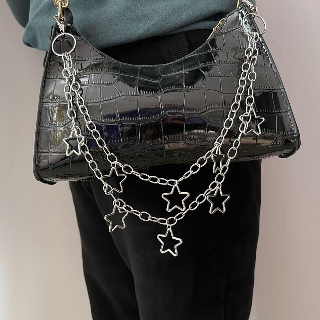 Pants Chain Metallic Punk 2Layered Star Pendant Jeans Chain Clothing Decorative Hiphop Waist Chain Y2K Waist Jewelry