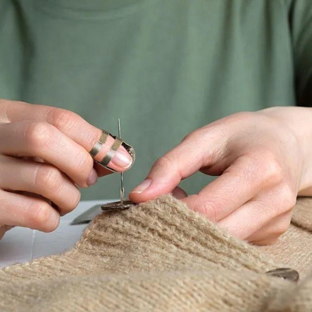 Sewing Accessories Handworking Vintage Gold Needle Thimble Metal Finger Protector Antique Ring