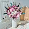Immortal Rose & Eucalyptus Bouquet: Dried Hydrangea, Baby's Breath, Crystal Grass for Home Decoration & Living Room Arrangement