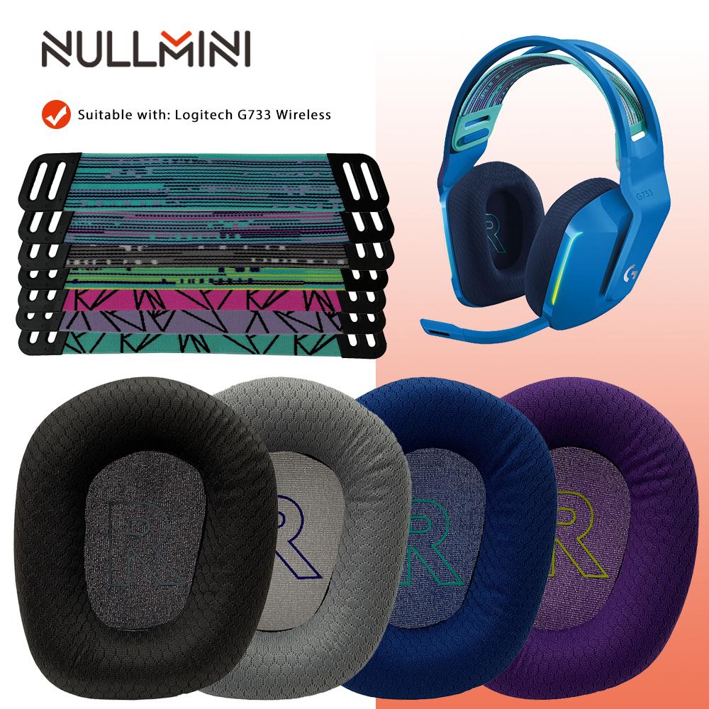 NullMini Replacement Earpads for Logitech G733 Wireless Headphones Sleeve Headband Earphone Earmuff