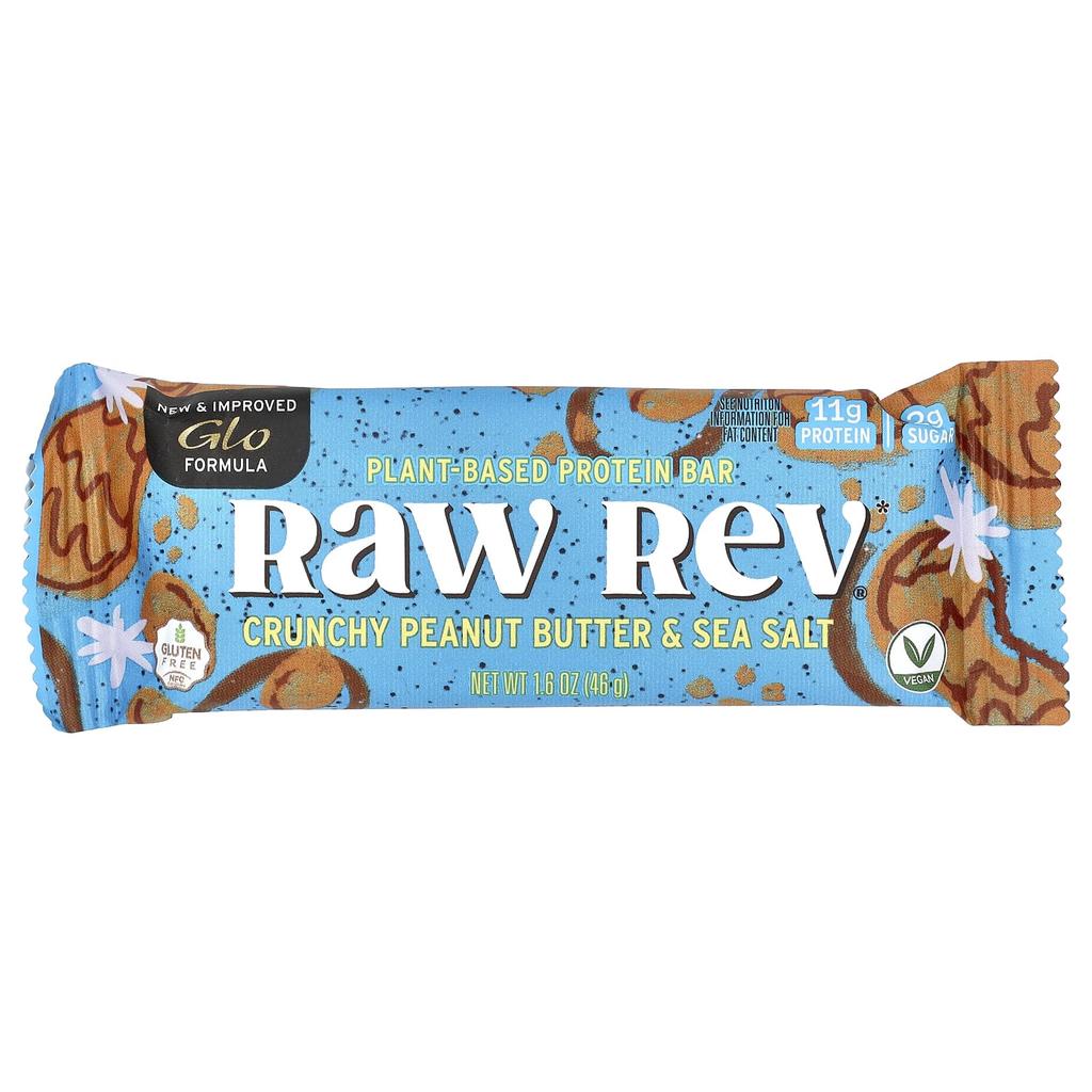 Raw Rev Glo, Crunchy Peanut Butter & Sea Salt, 12 Count, 1.6 Oz (46 G) Each