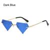 Prom Rave Party Triangle Sunglasses for Women Retro Shades Rimless Sun Glasses Diamond Shaped