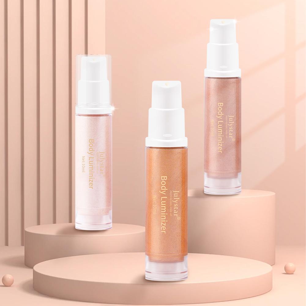 Четырехцветный хайлайтер для тела, легко протираемый, осветляющий жидкий лосьон для тела, пляжный сексуальный хайлайтер для тела