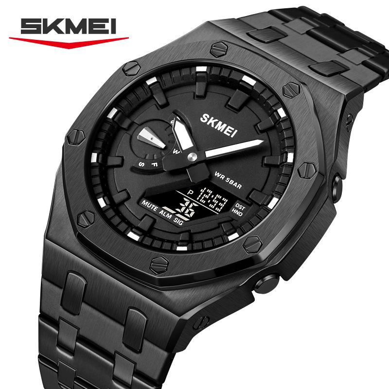 SKMEI 2553 Business Quartz Watch Waterproof Wristwatch Light Date Mens Sports Watches Business Man Fashion Ectangle Casual
