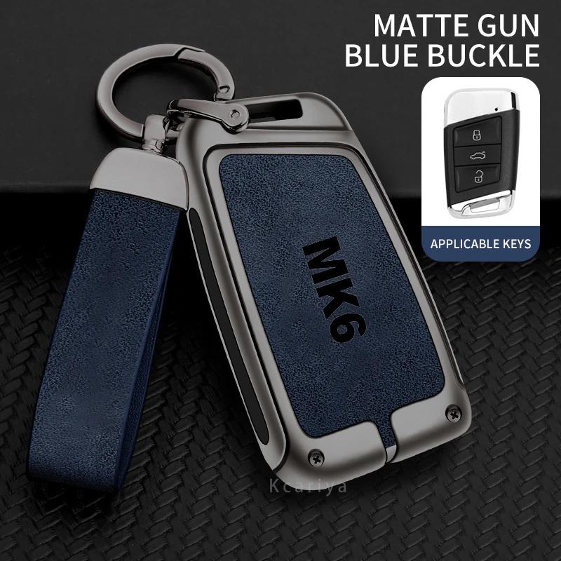 Auto TPU Zinc Alloy Key Case Bag For VW Volkswagen GOLF 6 MK6 Car Key Chain Car Metal Key Shell Interior Decoration Accessories