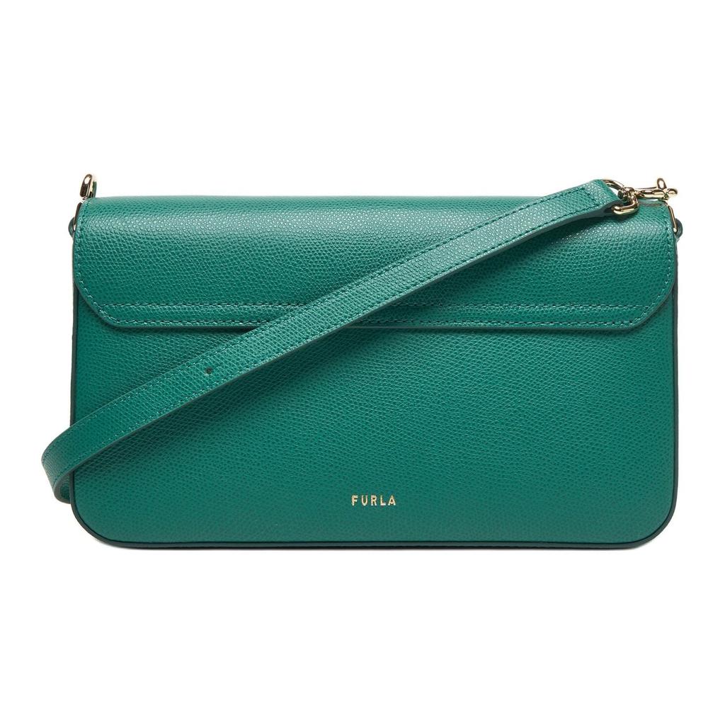 Furla Textured Leather Crossbody Bags Small Women's Jadeite Color WB01826-ARE000-JD000