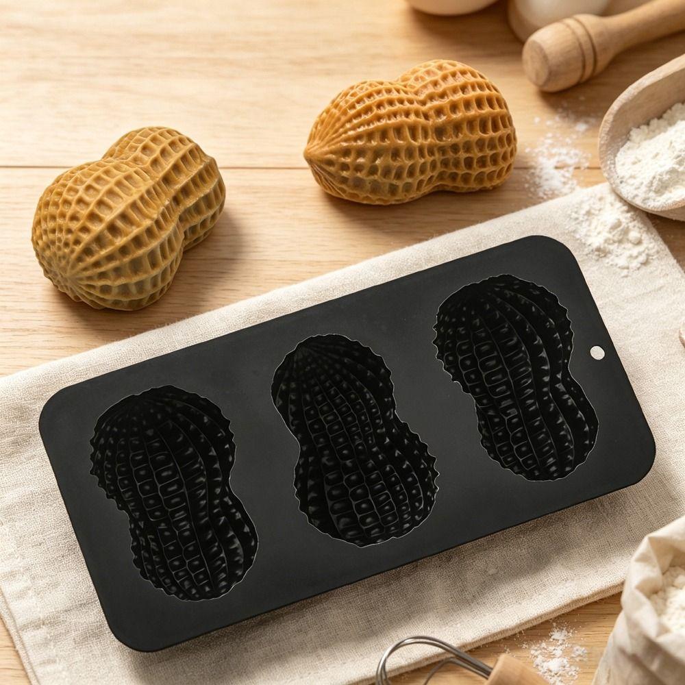 3-Cell Peanut Mousse Cake Mold Peanut Shaped Baking Mold New Chocolate Mold  Baking Tools