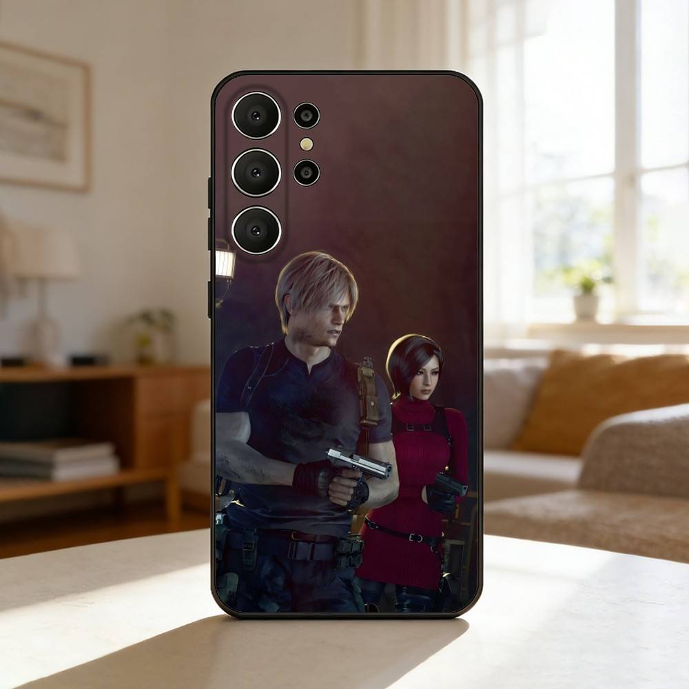 Resident A-Ada Wong and leon E-Evils Phone Case For Samsung S26,S25,24,23,22,30,21,10,9,Ultra,Plus,Lite,Black Soft Case