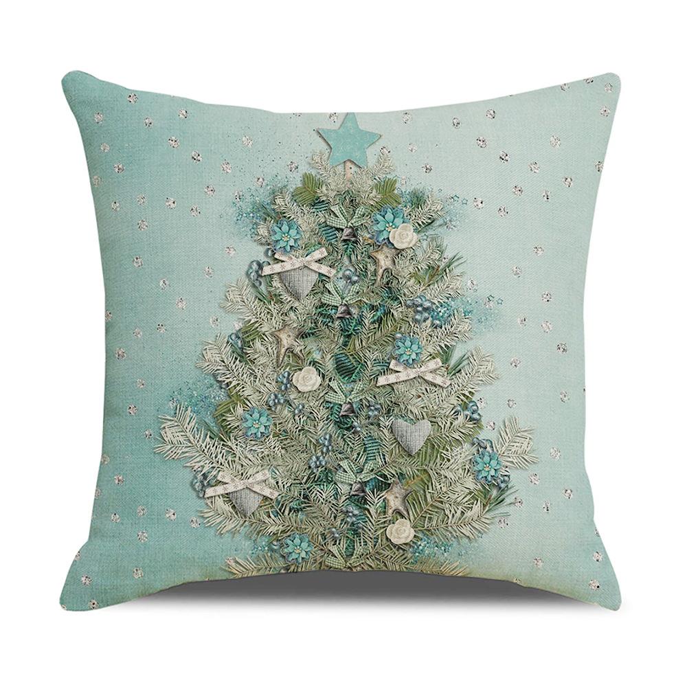 New Sofa Pillow Cover Santa Claus Cartoon Print Holiday Gift Home Soft Furnishing