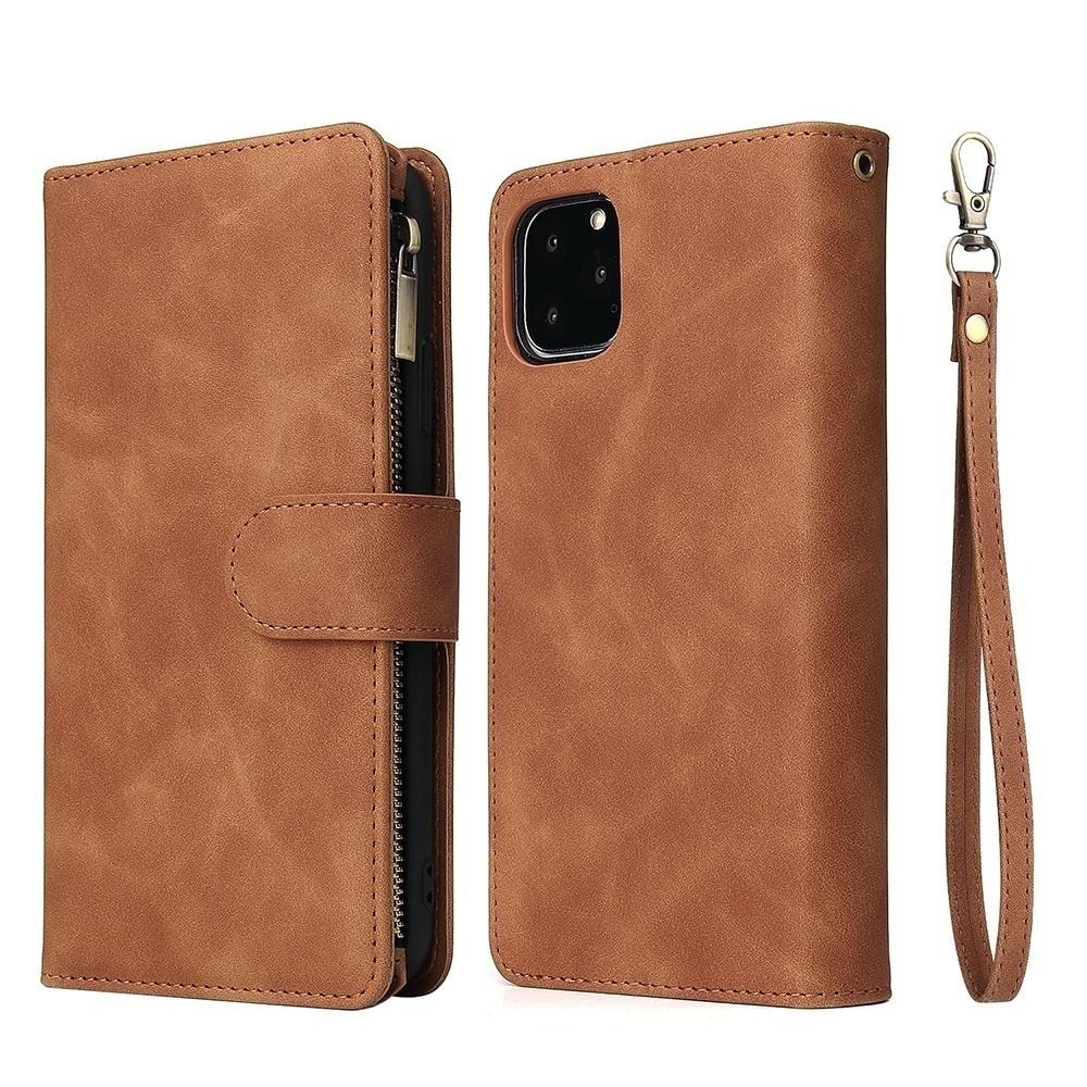 Премиальный кожаный чехол-кошелек для iPhone 16 15 14 13 12 11 17 Pro Max Plus 17Air 16e Кошелек на молнии Отделения для карт Магнитная крышка-книжка