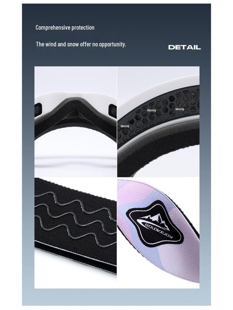 Men's Magnetic Double-Layer Anti-Fog Windproof Ski and Snow Goggles TYJ08