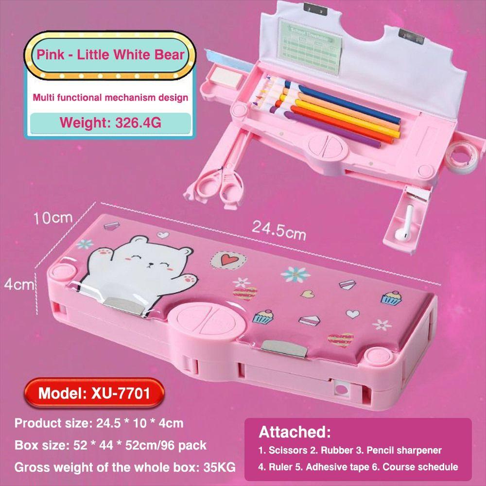 Двухъярусный пенал с точилкой Органайзер для канцелярских принадлежностей Для мальчиков/девочек