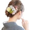 Coming of Age Ceremony Hair Ornament Dried Flower Taste Gypsophila Artificial Flower 3 Piece Set D Green [SOUBIEN] (sbn-kaz10010)
