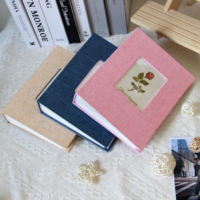 Большой альбом для скрапбукинга на 200 карманов, льняная обложка, для хранения фотографий, свадьба, семья, годовщина