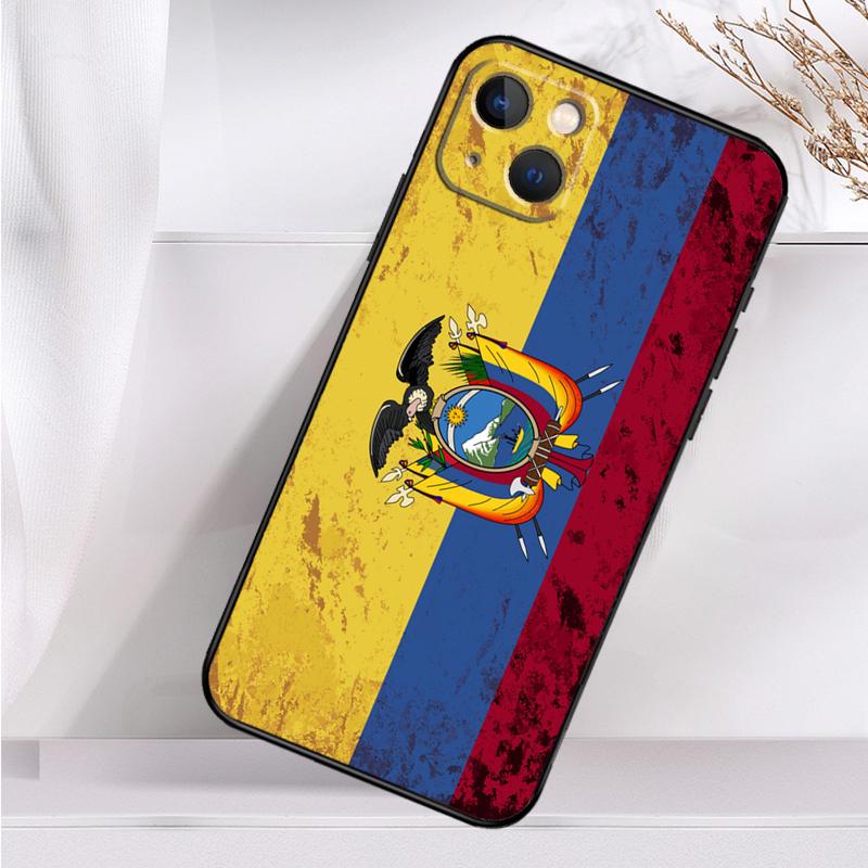 Ударопрочный чехол с флагом Эквадора для iPhone 17 11 14 15 16 Pro Max Plus 12 13 Mini 16e 17 Air Чехол для телефона